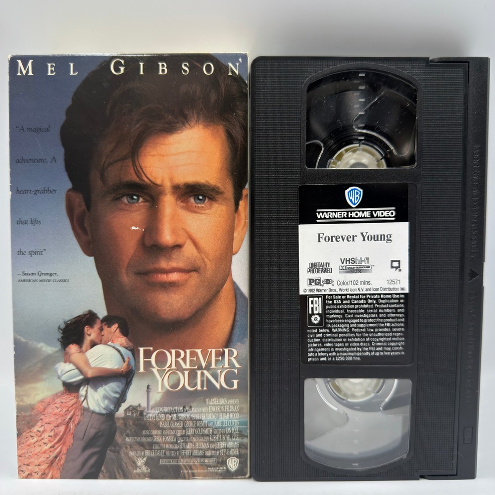 Forever Young VHS 1992 Mel Gibson Jamie Lee Curtis Warner Home Video Movie PG
